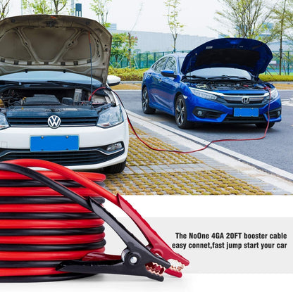 3000AMP Battery Booster Cable 4 Gauge x 20Ft / 6M Heavy Duty Jumper Leads Cable with Reverse Polarity Protection, Carry Bag
