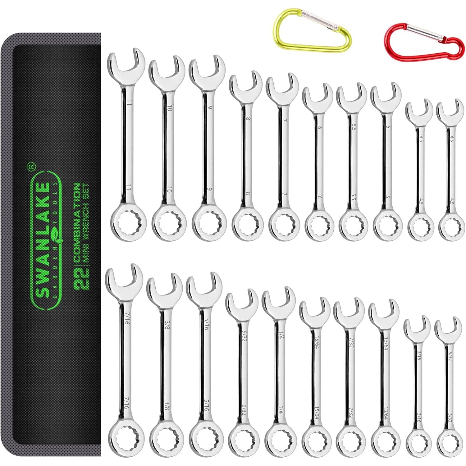 22 Piece Combination Mini Wrench Set (Metric & Imperial) 4-11mm & 5/32'' to 7/16'' - South East Clearance Centre