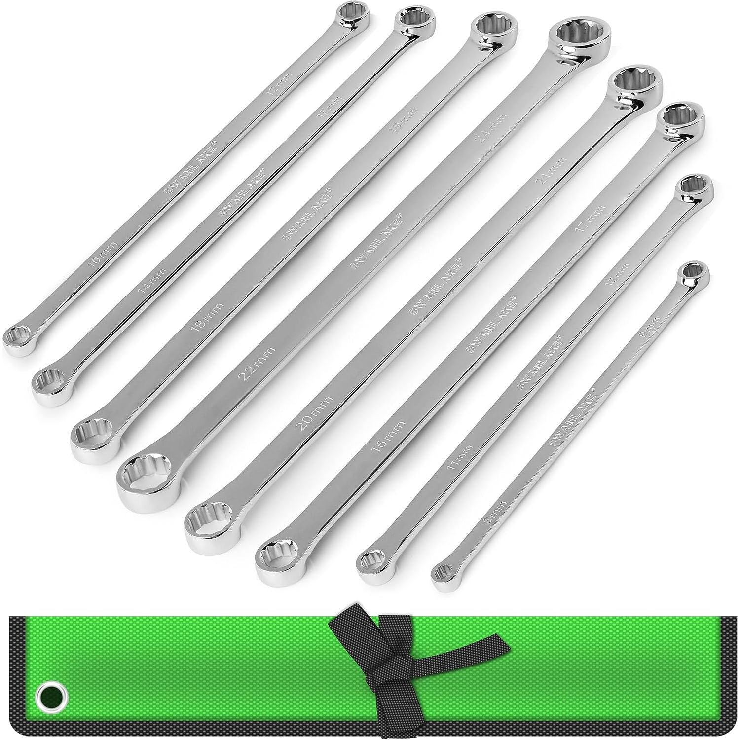 8 Piece Extra Long Double Box End Wrench Set - South East Clearance Centre