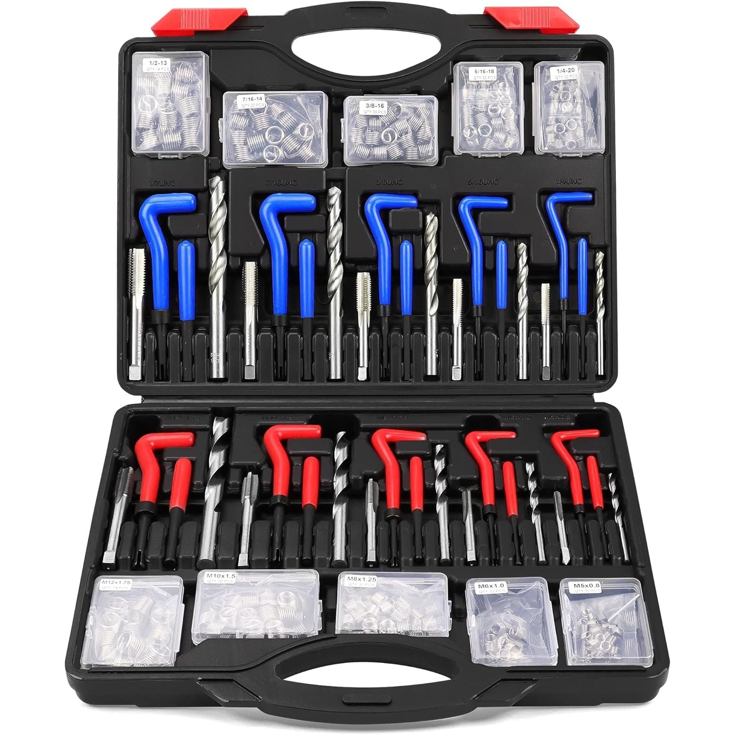 320 Piece Helicoil Thread Repair Kit (Imperial & Metric) Heli Coil Rethreading Insert Drill Bits - South East Clearance Centre