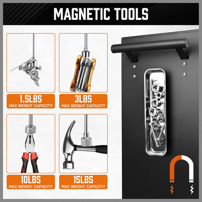 5-Piece Magnetic Pickup Tools Set, Includes 15LB, 10LB, 3LB, 1.5LB Magnet Sticks, Rust-Proof Magnetic Tray, Telescoping Design for Mechanics, Automotive, DIY, Gifts for Men, Dad