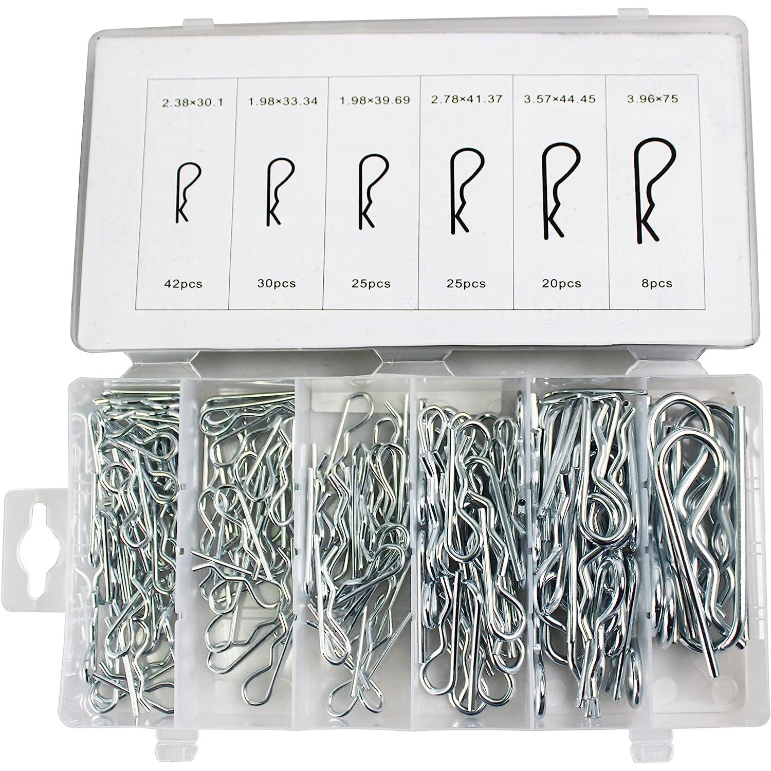 150 Piece Cotter Pin Hairpin Hitch Pin Assortment Kit - South East Clearance Centre