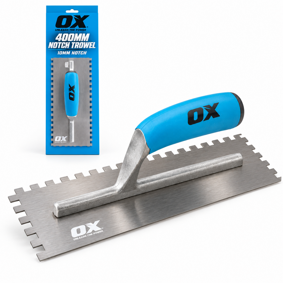 OX Trade Series 400mm Notch Trowel 10mm – OX-T507010 (Box of 16 Trowels)