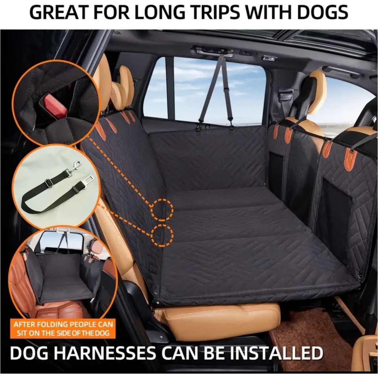 Waterproof Dog Seat Protector - Hard Base