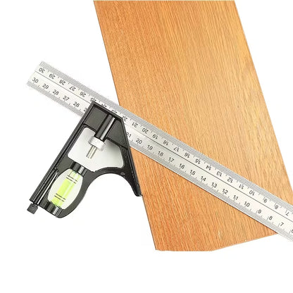 300mm Combination Square Level Protractor 90° Stainless Steel Adjustable Right Angle Ruler – Woodworking Tool - South East Clearance Centre