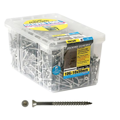 Macsim 8G X 50mm Decking Screws TRIM T17 SS304 (4000 Pack) - South East Clearance Centre