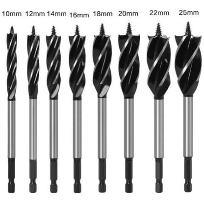 9-Piece Wood Drill Bit Set – High-Carbon Steel Auger Bits with Fast-Cut Four-Blade Design - South East Clearance Centre