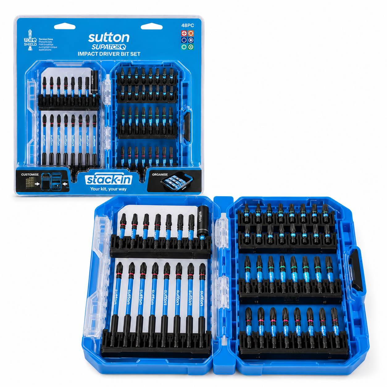 Sutton Supator S250 Stack-In Impact Driver Bit Set - 48 Piece