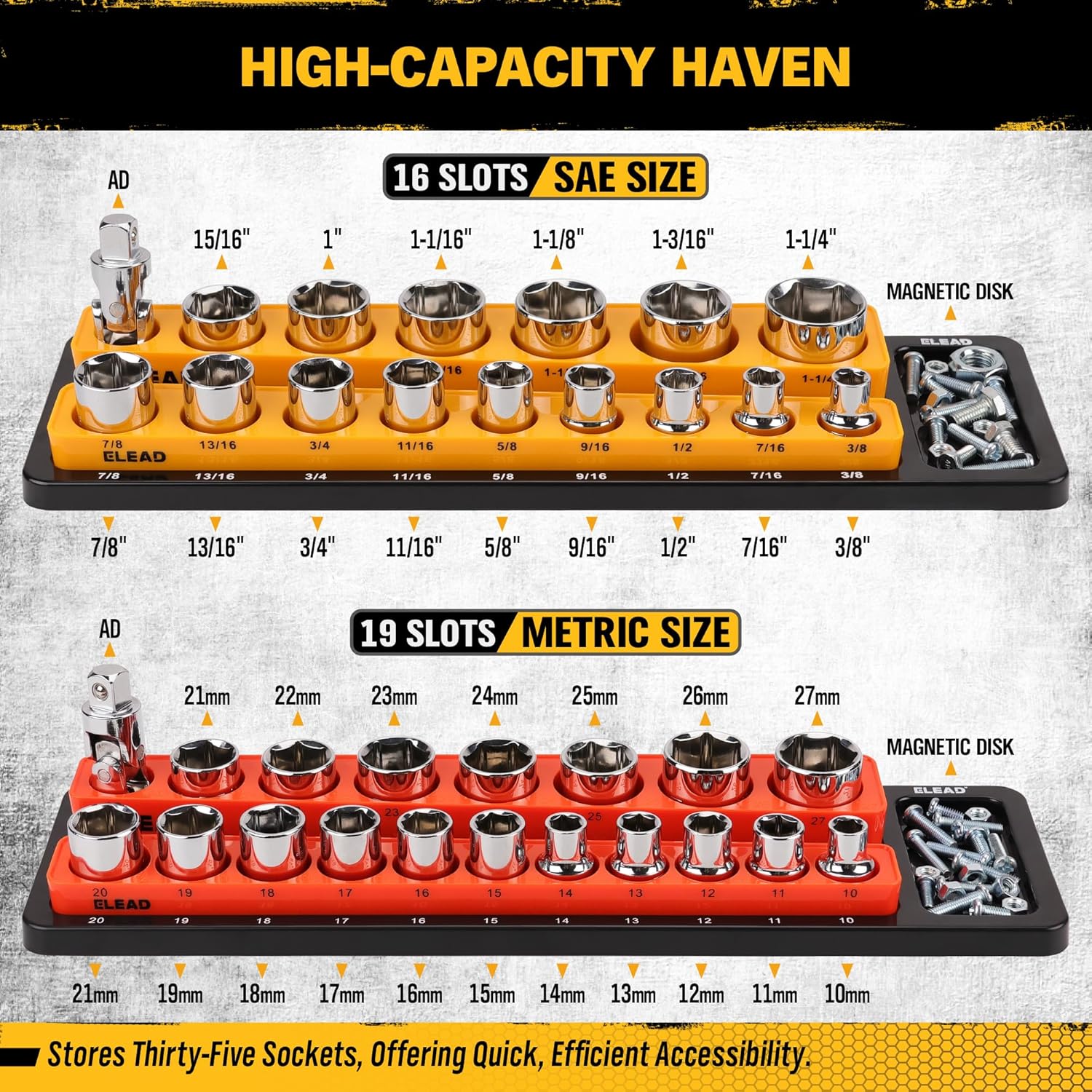 1/2" Drive Magnetic Detacheable Socket Organiser Set - South East Clearance Centre