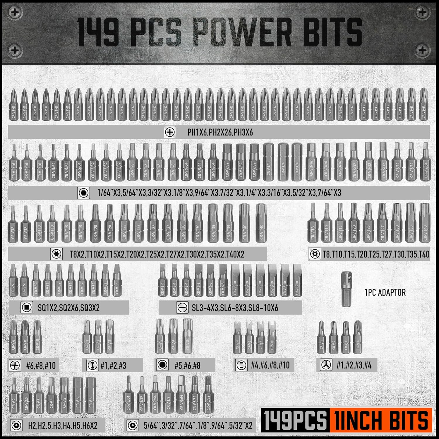 219-Piece Combination Security Bit Set Screw Driver Bit Tamper Proof Torx Box