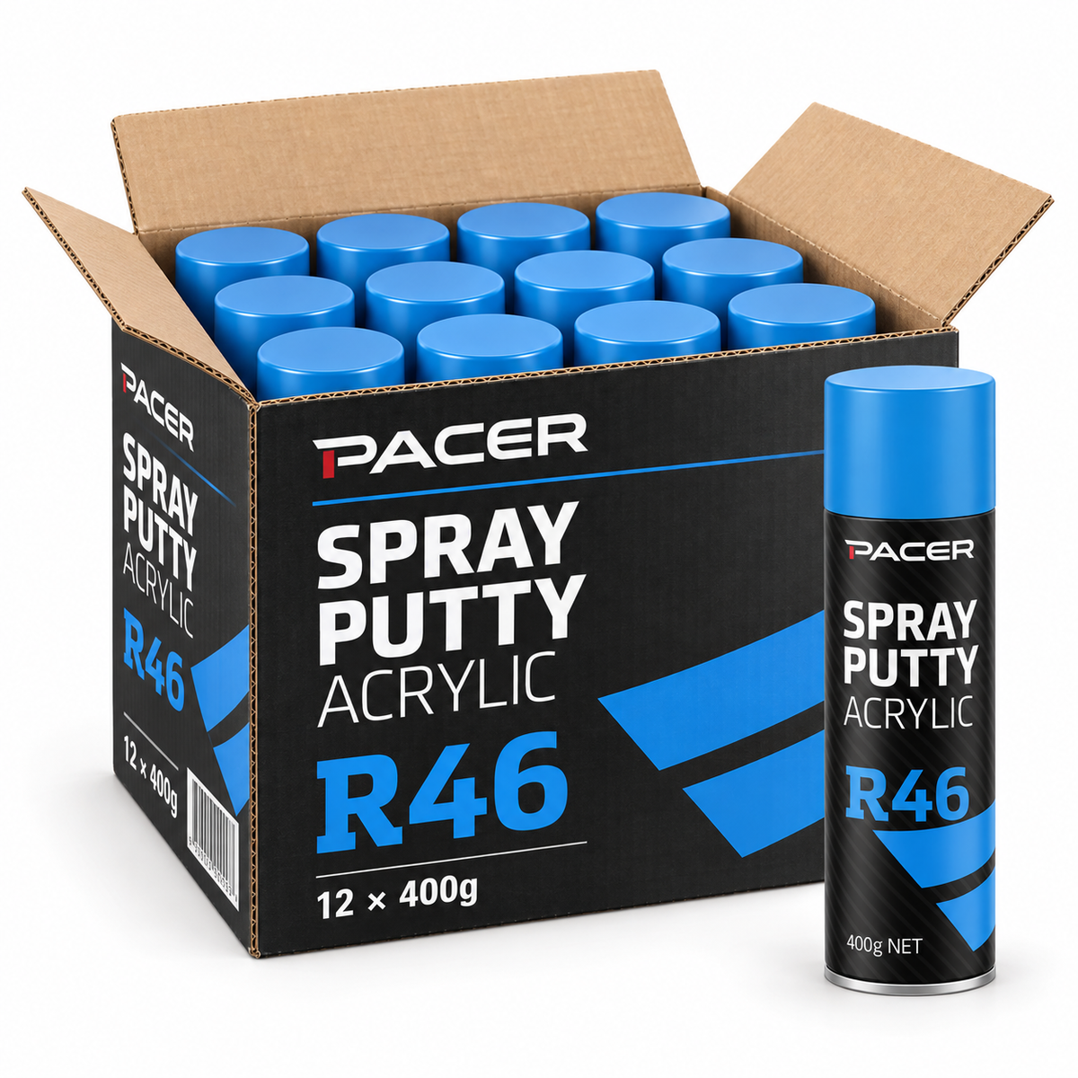 Pacer R46 Spray Putty Acrylic 400g SP400 (Box of 12)