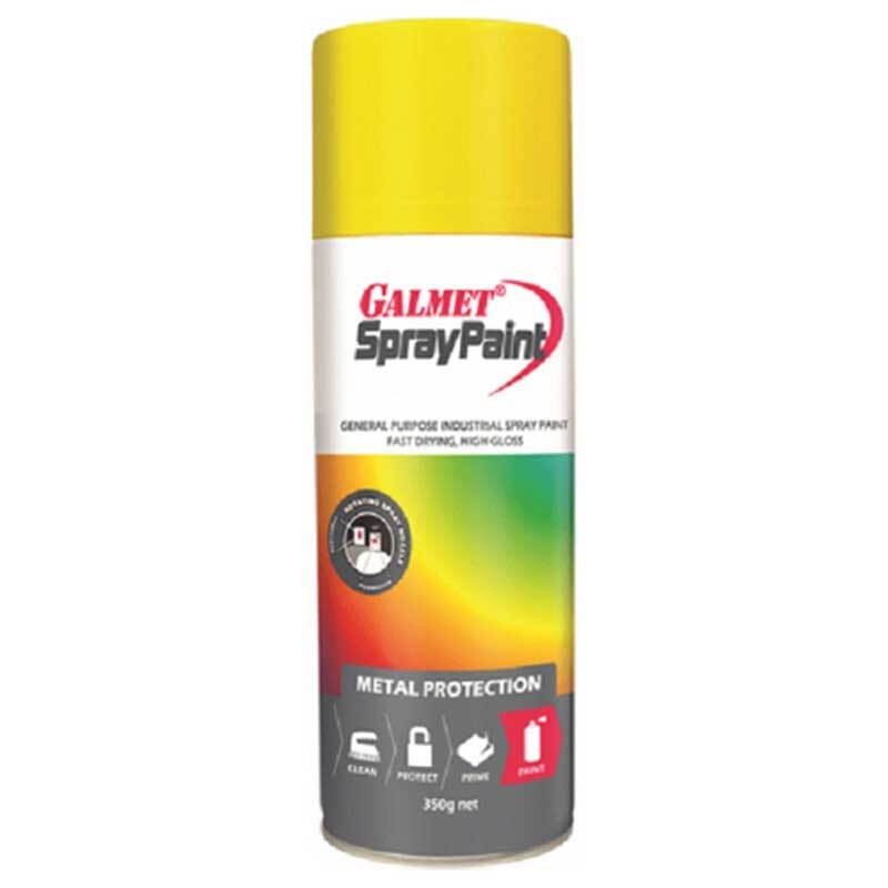 Galmet® Spray Paint Enamel 350g, Golden Yellow Gloss - South East Clearance Centre