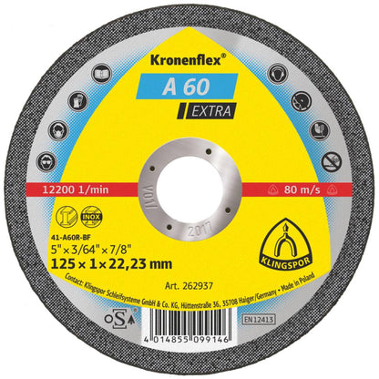 (200 PACK) Klingspor Kronenflex A 60 Extra 125mm cutting disc - South East Clearance Centre
