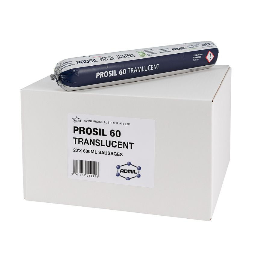 Admil Prosil 60 Silicone Sealant – Translucent (20 x 600ml Sausages) - South East Clearance Centre