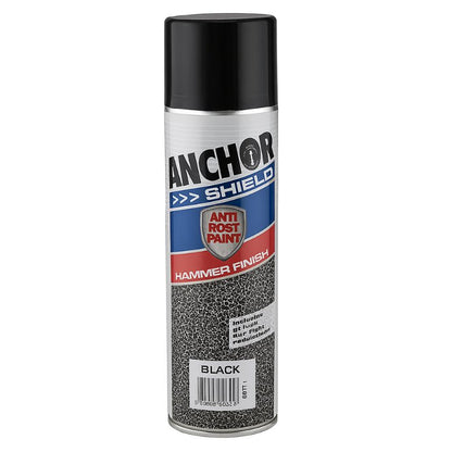 Anchor Shield 400g Hammer Finish Spray Paint | Black - South East Clearance Centre