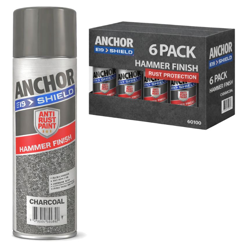 ANCHOR 60100 HAMMER FINISH Spray Paint - CHARCOAL 400GM - South East Clearance Centre