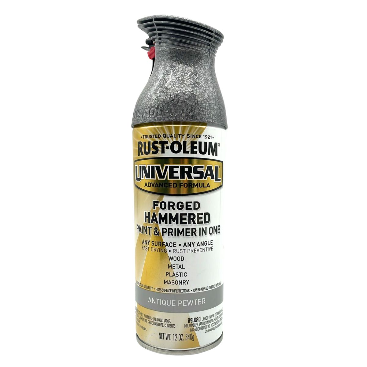 Rust-Oleum 302103 Universal All Surface Spray Paint 340g Forged Hammered Antique Pewter - South East Clearance Centre