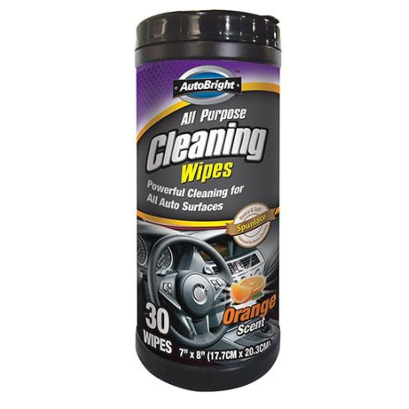 AutoBright All Purpose Cleaning Wipes – 30 Pack (Orange Scent) - South East Clearance Centre