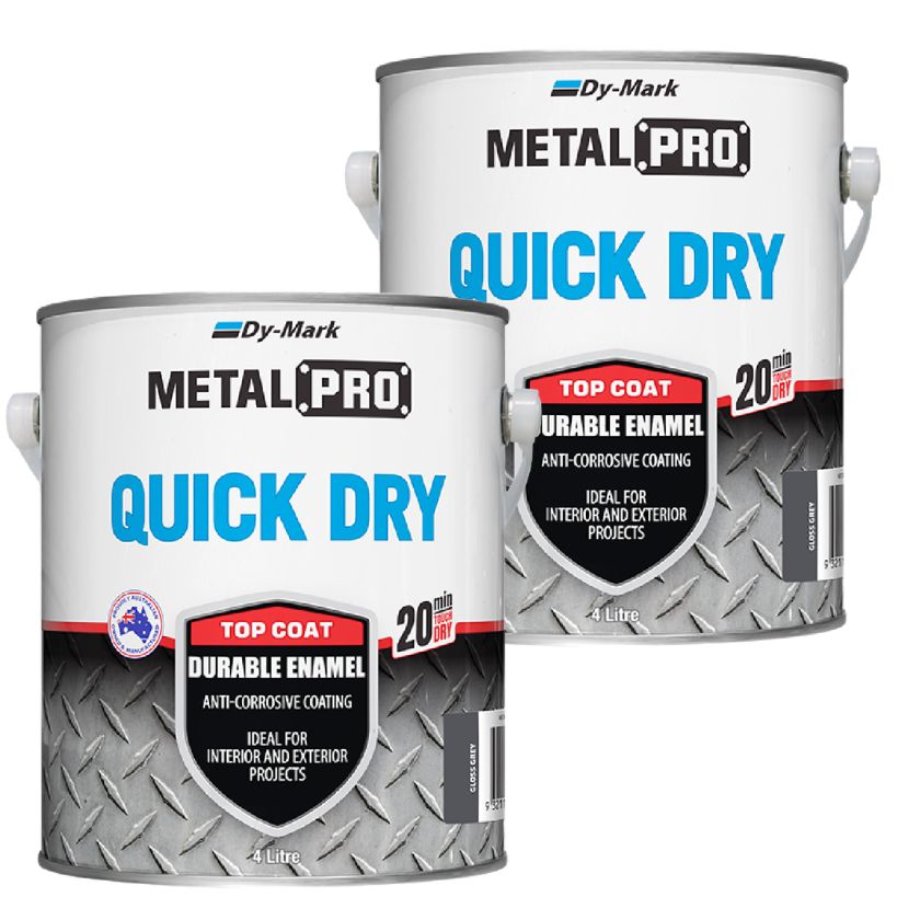 (Twin Pack) Dy-mark MetalPro Quick Dry - Gloss Grey - 4 Litres - South East Clearance Centre