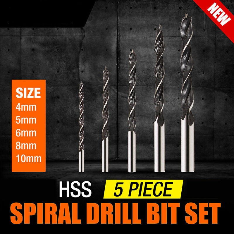 Spiral Drill Bit Set, 5 Piece Set - South East Clearance Centre