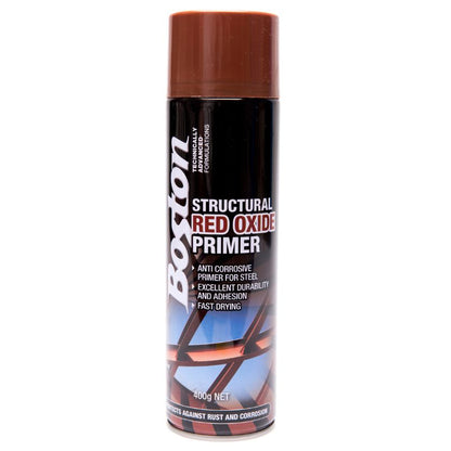 BOSTON BT258 STRUCTURAL RED OXIDE PRIMER 400GM (12 Cans) - South East Clearance Centre