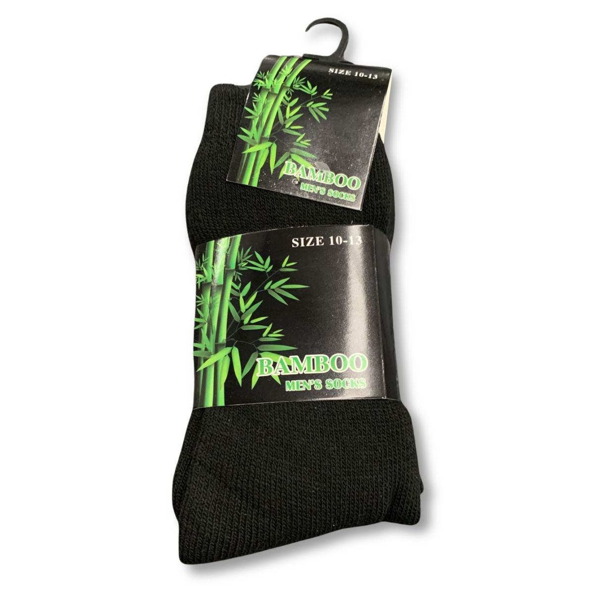 Black Bamboo Socks , 3 Pairs (Size 10-13)