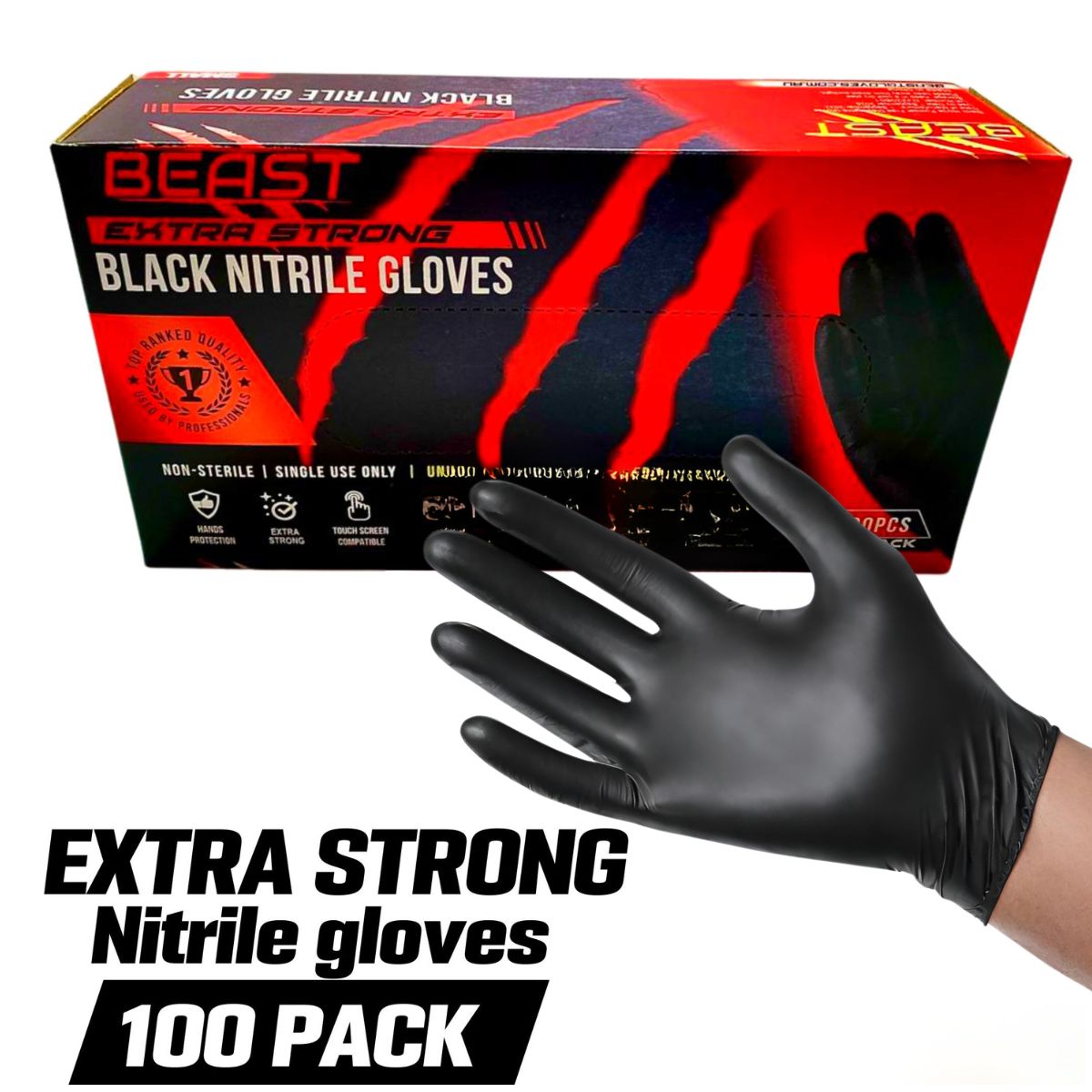 Black Nitrile Gloves - 100 Pack - South East Clearance Centre