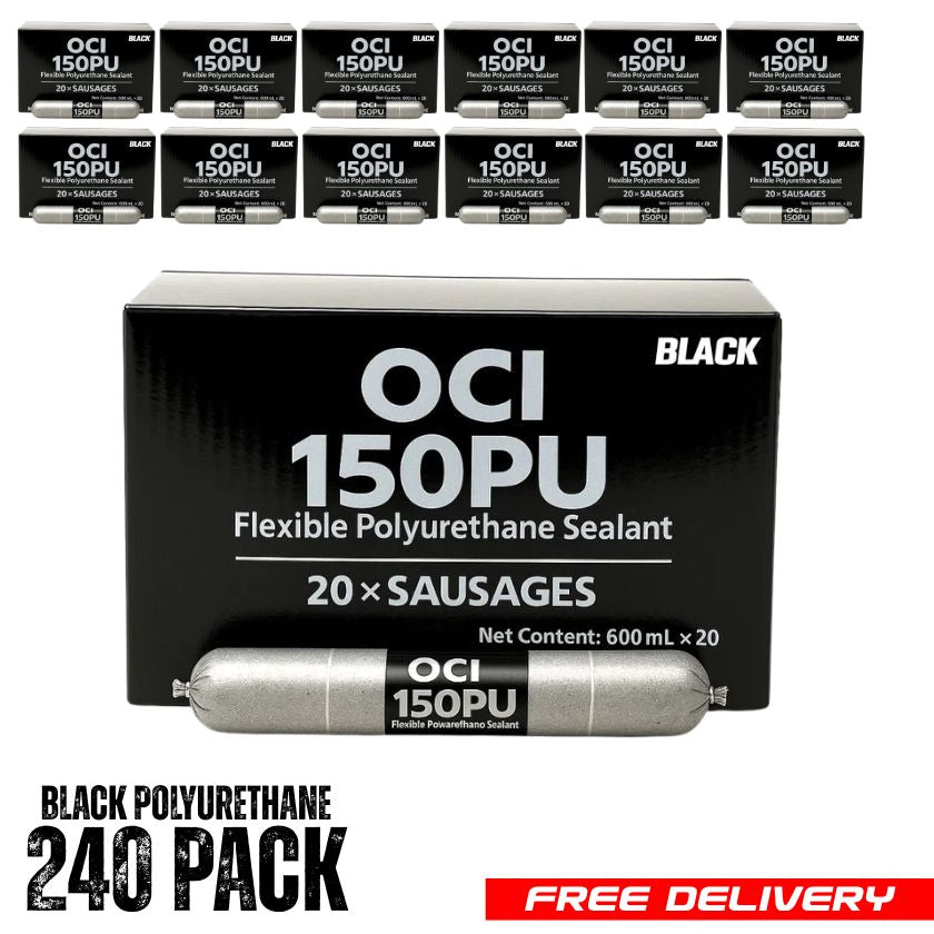 ADMIL OCI 150PU FLEXIBLE POLYURETHANE SEALANT - BLACK 600ML (Box of 20) - South East Clearance Centre