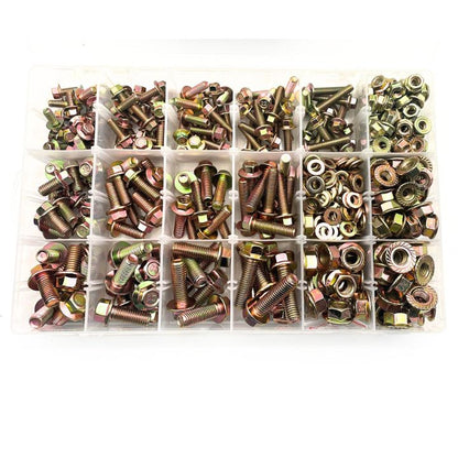 521 Piece Hex Head Flange Face Bolt & Flat Washer & Nut Assortment Kit - South East Clearance Centre