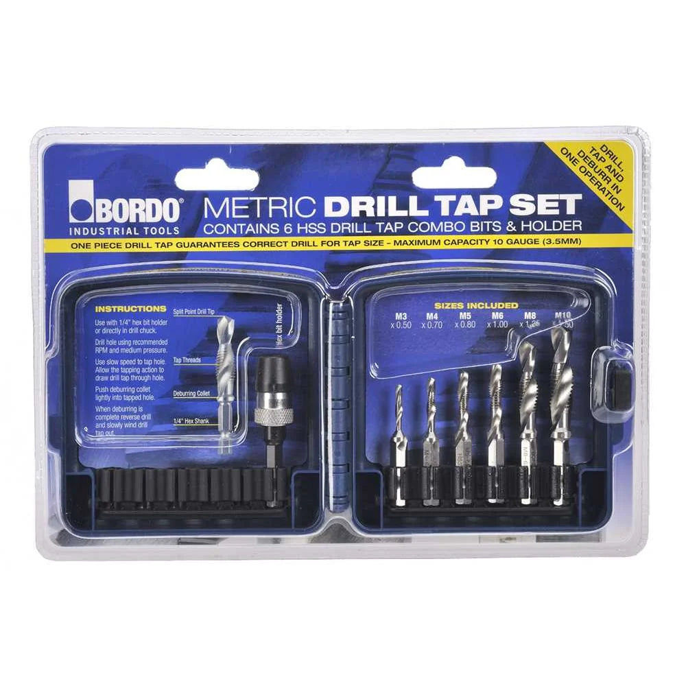 Bordo - Drill & Tap Combo - Set M3, 4, 5, 6, 8, 10 | 3010-S1 - South East Clearance Centre