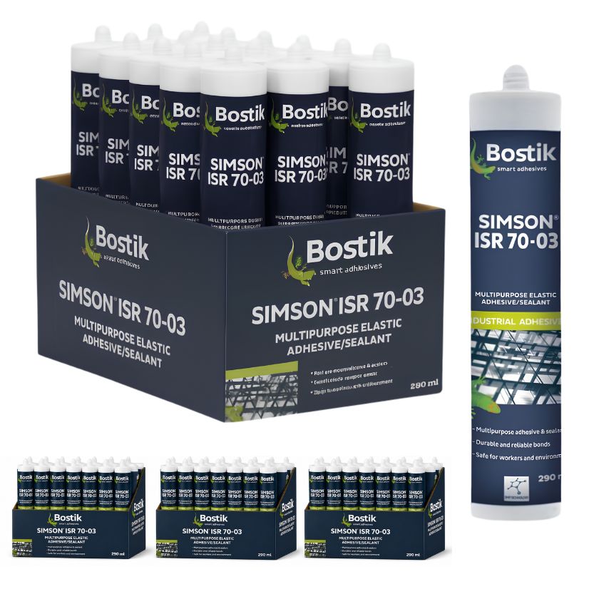 (48 Pack) Bostik 30132171 290ml Simson ISR 70-03 Elastic Adhesive/ Sealant Cartridge - Black - South East Clearance Centre