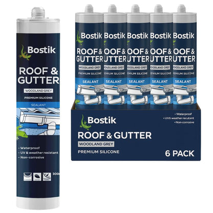 Bostik Roof and Gutter Silicone Sealant (Woodland Grey) - Box of 6