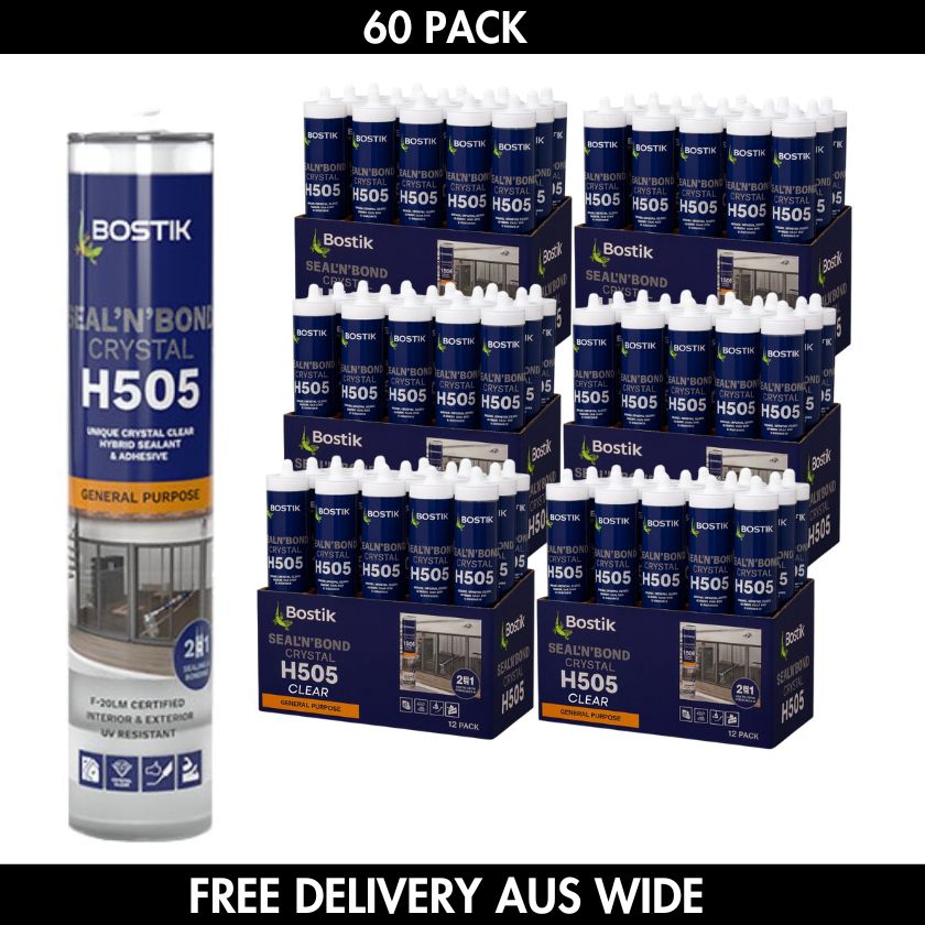 (60 PACK) Bostik Seal ‘N’ Bond Crystal Clear Sealant & Adhesive H505 - FREE DELIVERY