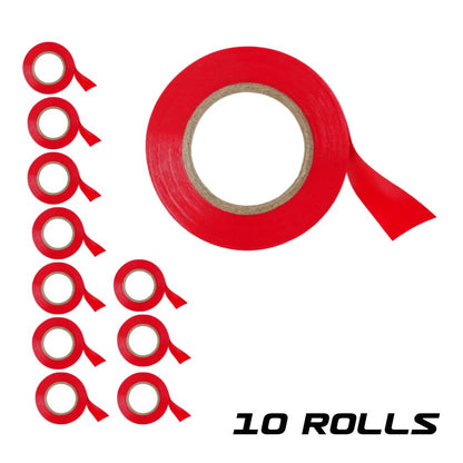 Red Electrical Tape - 19mm x 20m (0.18mm Thick) | Premium PVC Insulation Tape (Pack of 10) - South East Clearance Centre