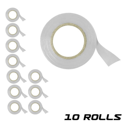 White Electrical Tape - 19mm x 20m (0.18mm Thick) | Premium PVC Insulation Tape (Pack of 10)