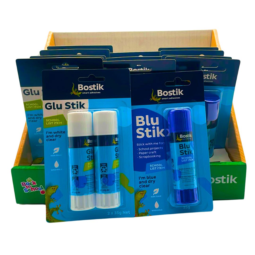 Bostik Glu & Blu Stick Back to School Bundle (20 Glu Sticks & 5 Blu Sticks) - South East Clearance Centre