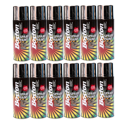 Boston BT50 Spray Paint Enamel 250g cans - BRIGHT CHROME (Box of 12) - South East Clearance Centre