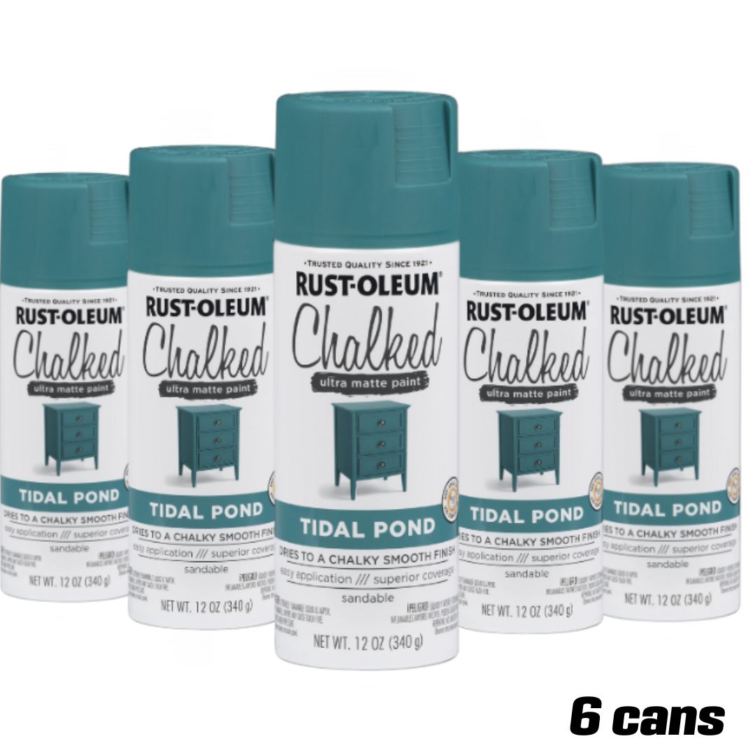 6 cans - RUSTOLEUM CHALKED PAINT Ultra Matte Paint | TIDAL POND - South East Clearance Centre