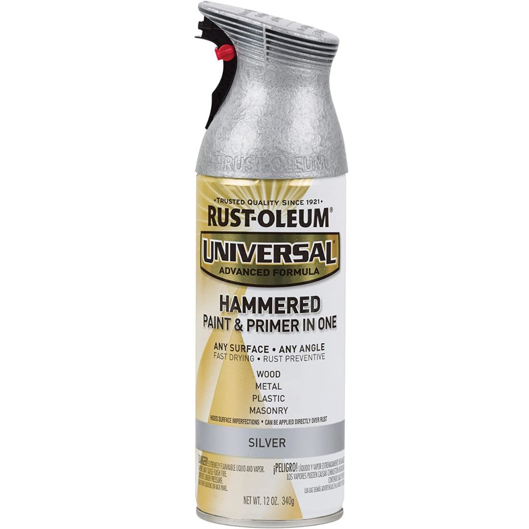 RUSTOLEUM 245219 UNIVERSAL HAMMERED SPRAY PAINT | HAMMERED SILVER - South East Clearance Centre
