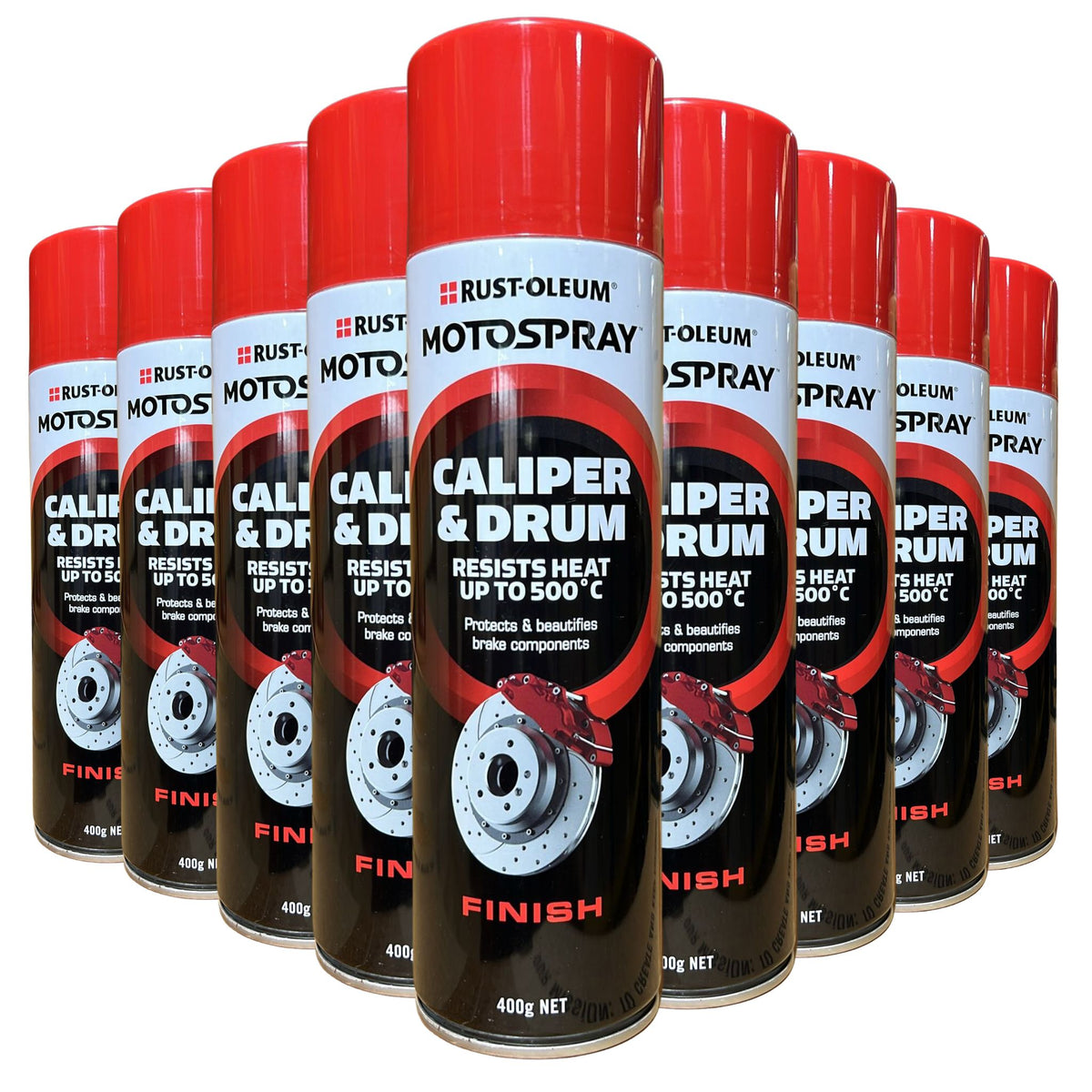 RustOleum High Heat Spray Paint Caliper & Drum, 12 Cans (Flame Red