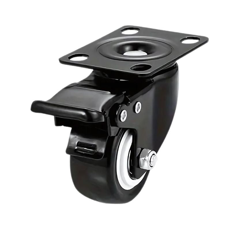 Swivel Caster Wheels, Heavy Duty, Rotatable with Brake (1.5") - South East Clearance Centre