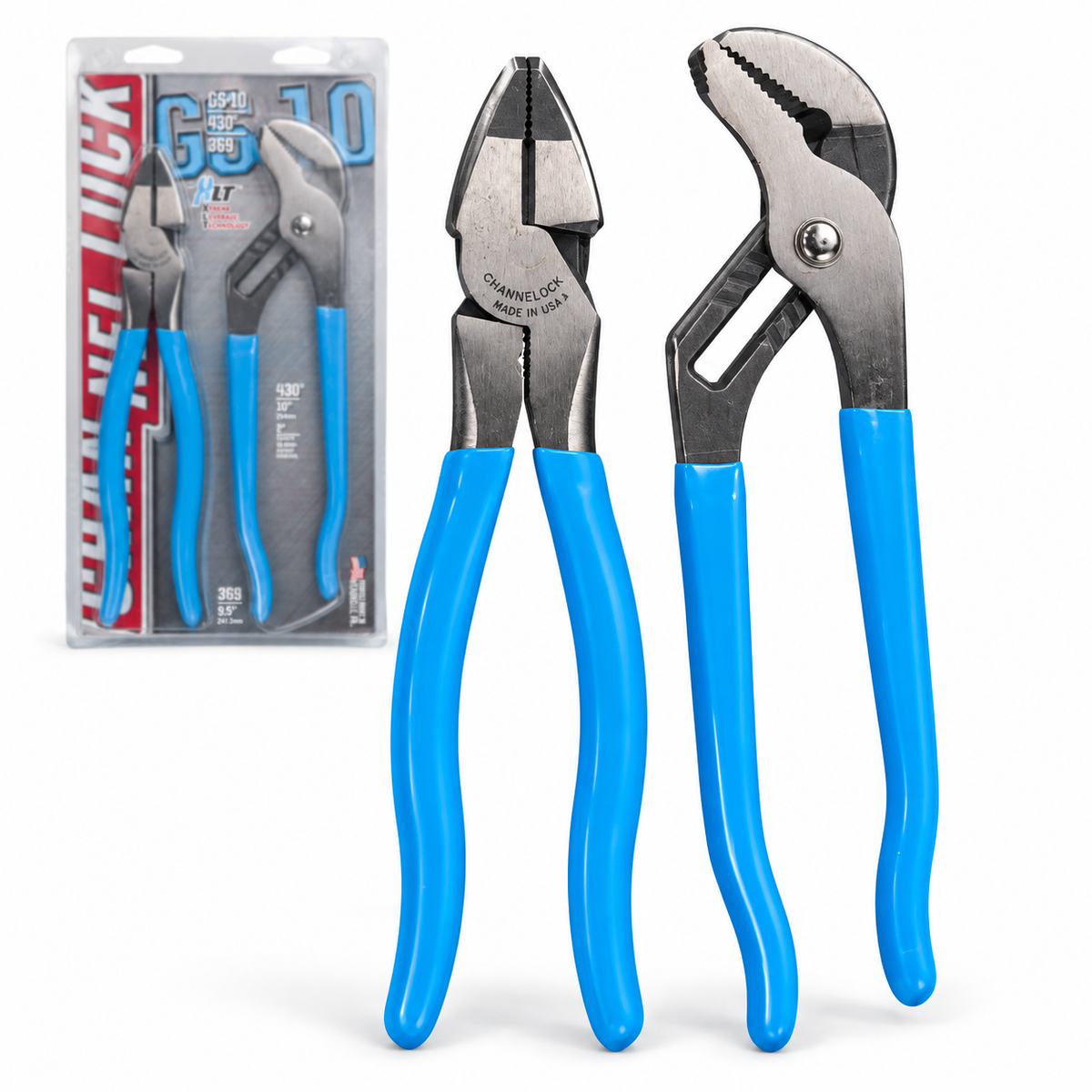 CHANNELLOCK Electricians Plier Set - Plastic Handle - 2 Piece GS10