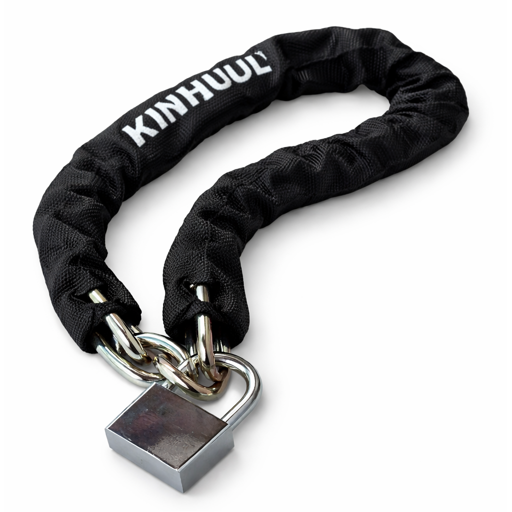 Heavy-Duty Fabric-Covered Chain Lock with Padlock – Black