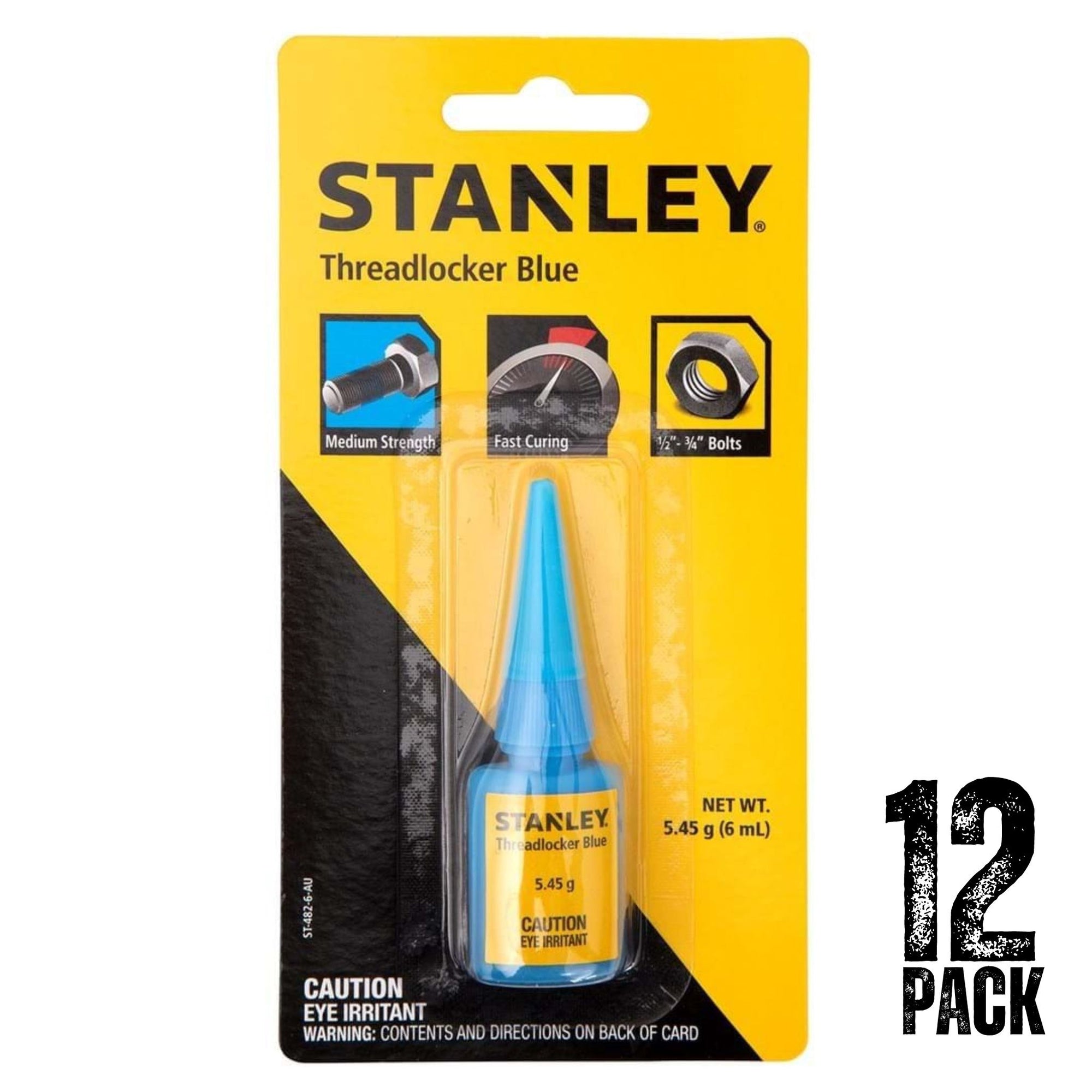 12 Pack | Stanley Blue Threadlocker 6ml (ST-481-6-AU) - South East Clearance Centre