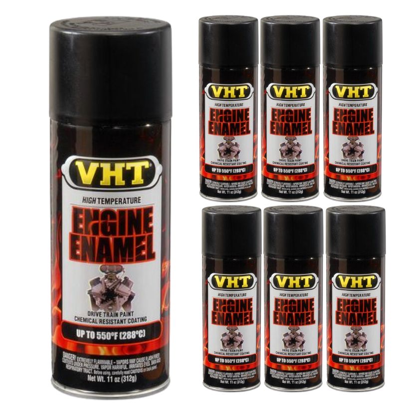 VHT VHT Engine Enamel Flat Black – 6‑Pack (SP130) - South East Clearance Centre