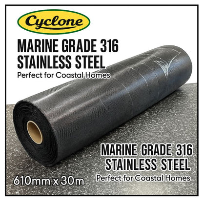 Cyclone Stainless Steel 316 Fly Screen Insect Guard – 610mm x 30m Roll - South East Clearance Centre