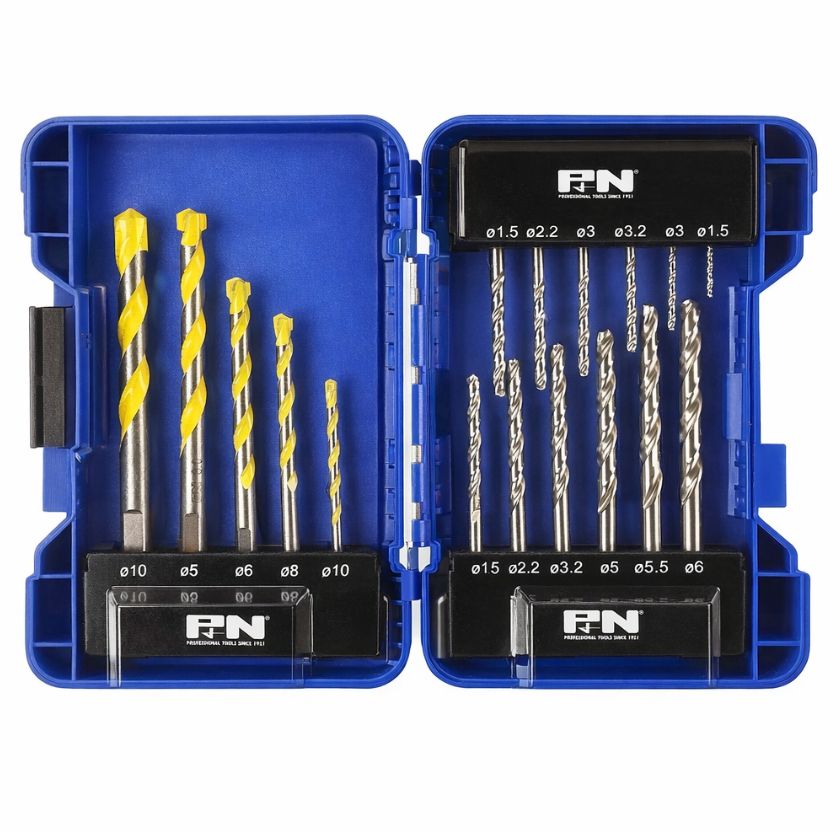 P & N by Sutton Tools Workshop 17 Piece Combination Drill Bit Set Masonry & HSS - South East Clearance Centre