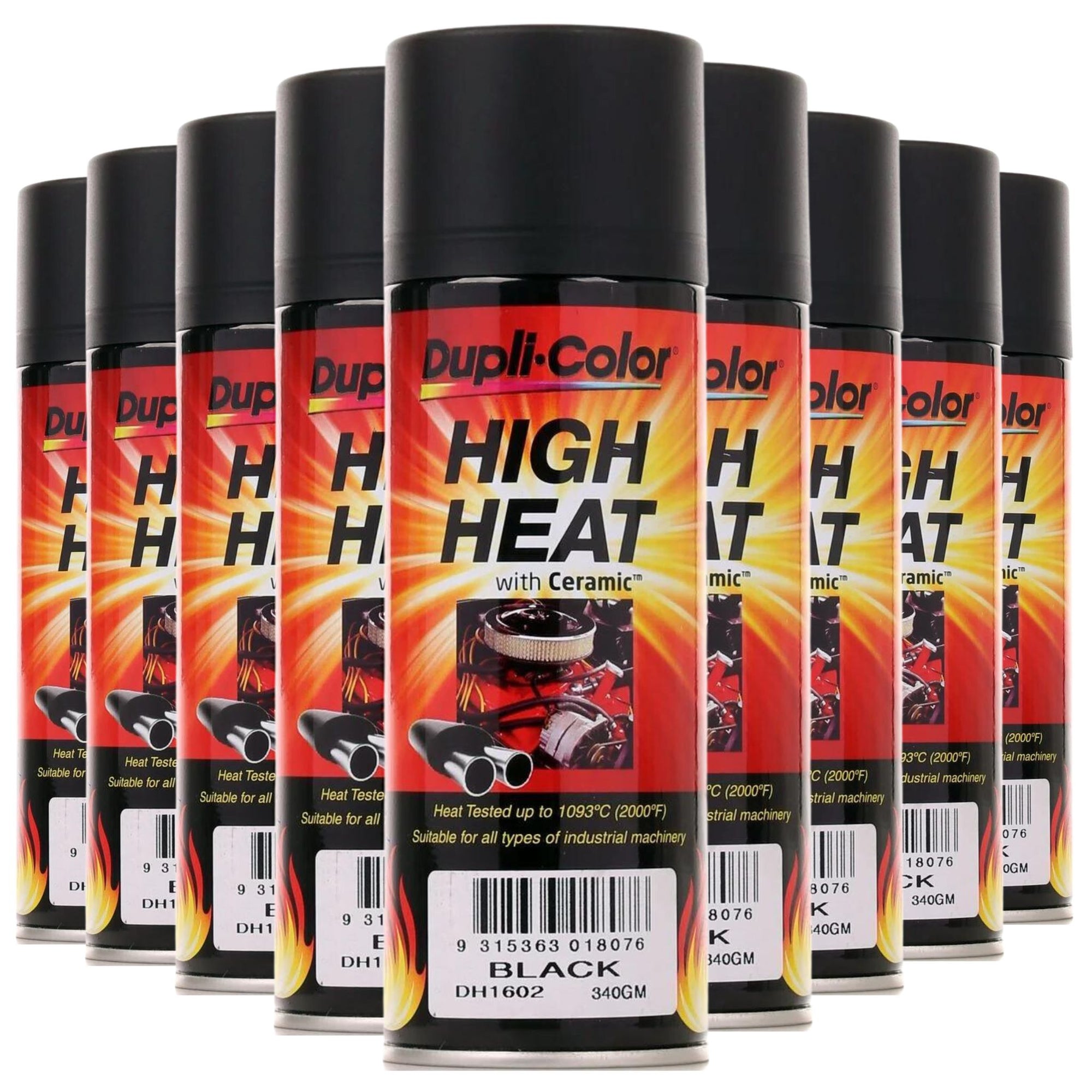 Dupli-Color High Heat Ceramic Paint Black 340g - DH1602 Bulk 12 Pack - South East Clearance Centre