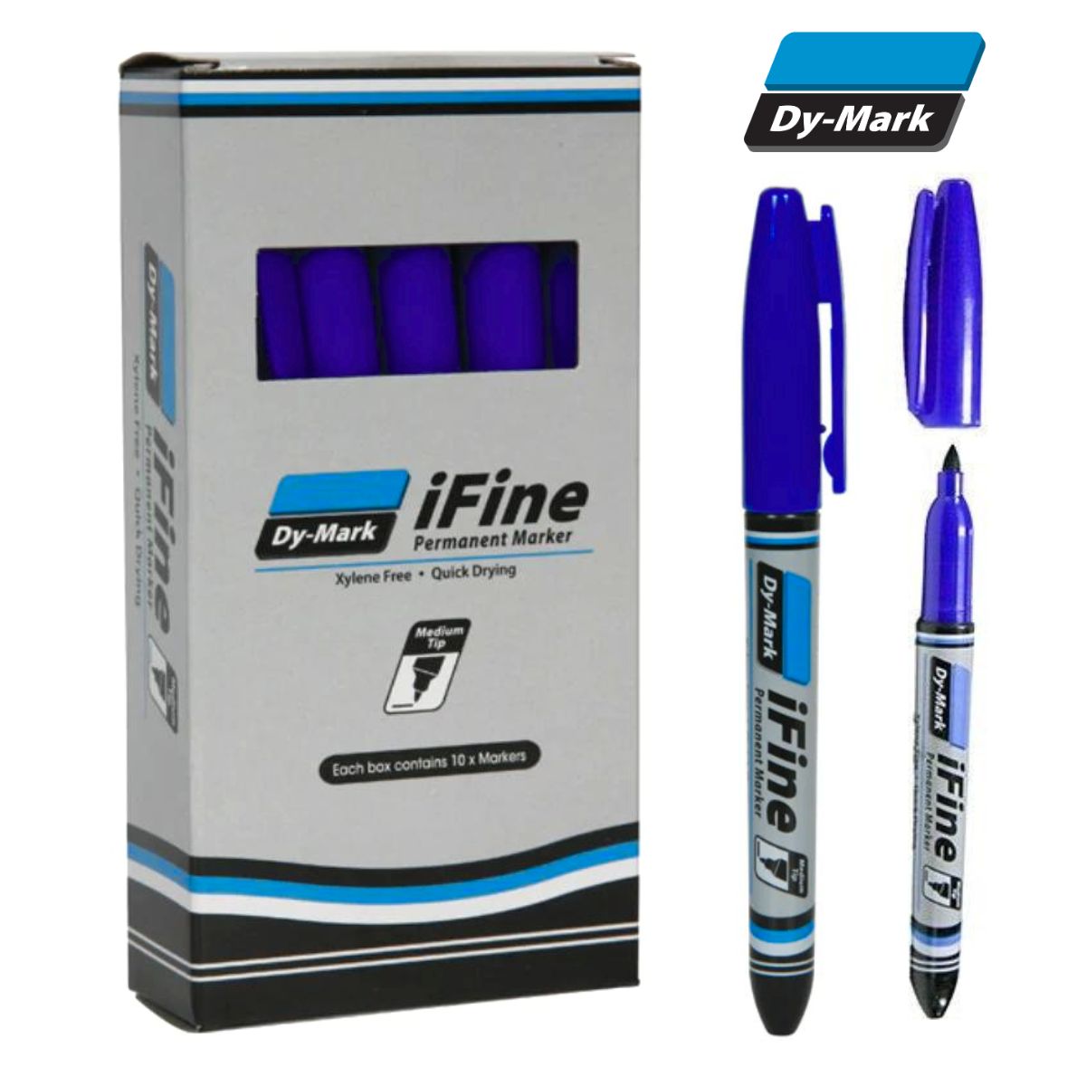 iFine Ink Marker Blue | Box of 10 - South East Clearance Centre