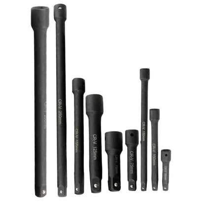 Extension Bar 9 Piece Set, 1/4, 3/8, 1/2" Drive - South East Clearance Centre
